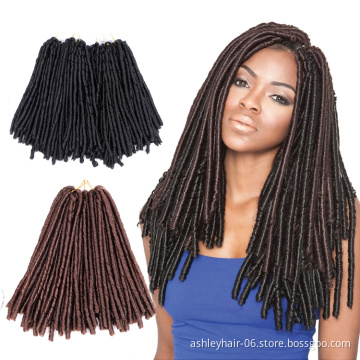 Wholesale kanekalon 14" 70g  soft dread locks african faux locs soft dreadlocks braids